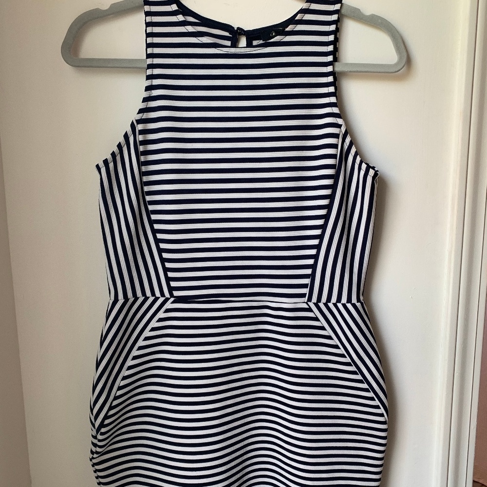Nautical Navy Blue & White Striped Dress